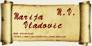 Marija Vladović vizit kartica